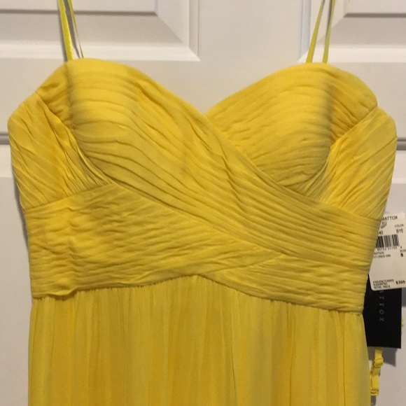 Aidan Mattox Yellow Strapless Sweetheart Dress - Picture 2 of 6